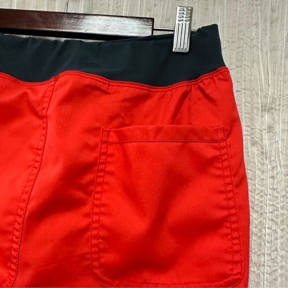 CHEROKEE XS RED GRAY 4 Pocket Straight Leg Scrub Bottom Cargo NWOT - Picture 7 of 13